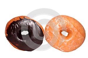 Chocolate and Glazed Donuts with Clipping Path