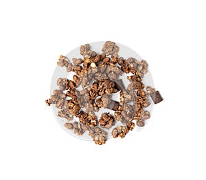 Chocolate Granola Pile Isolated, Cocoa Muesli Breakfast, Crunchy Cereals, Oatmeal Muesli