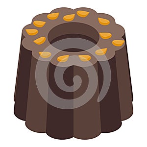 Chocolate halva icon isometric vector. Sweet halwa