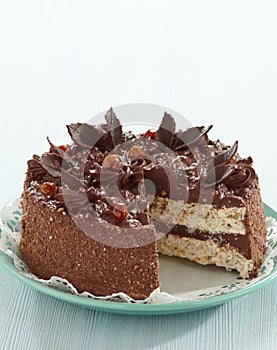 Chocolate and hazelnut cake