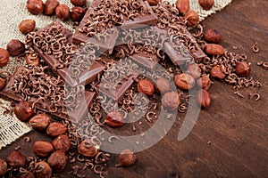 Chocolate, hazelnut, coffee and cinnamon sticks.