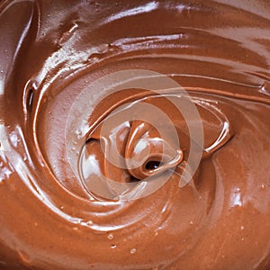 Chocolate hazelnut spread close up