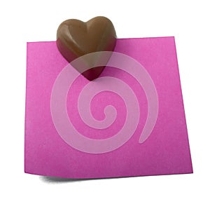 Chocolate heart note