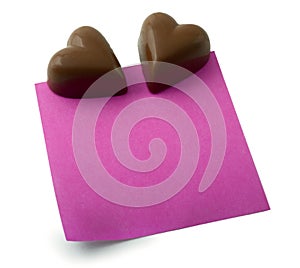 Chocolate heart note