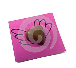 Chocolate heart note