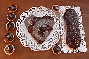 Chocolate heart and other Easter cookies