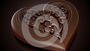 Chocolate heart, sweet soft chocolate love symbol, smooth chocolate background dark and milk chocolate.