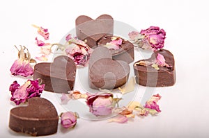 Chocolate hearts and roses