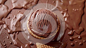 Chocolate Ice Cream Cone Background