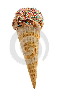 Chocolate Ice Cream Cone with Sprinkles