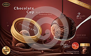 Chocolate ice cream cup ads