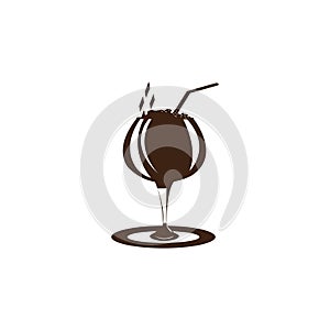 Chocolate ice cream drink vector icon design
