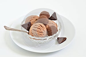 Chocolate ice cream and Hazelnut ice cream