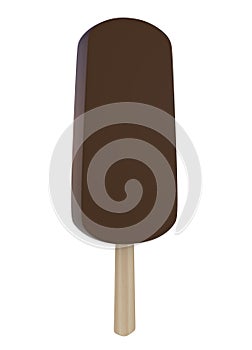 Chocolate Ice cream / popsicle isolated on white