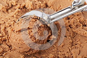 Chocolate ice cream scoop photo