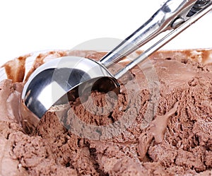 Chocolate ice cream scoop.