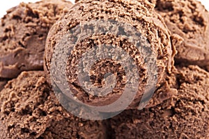 Chocolate ice cream scoops