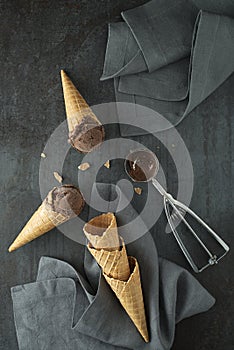 Ice cream with chocolate