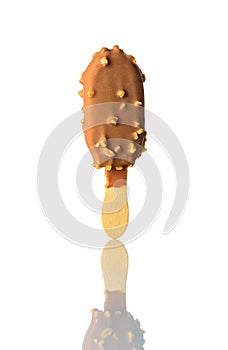 Chocolate Ice Cream Stick on White Background