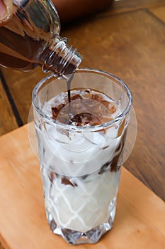 Chocolate or iced cocoa ,iced chocolate