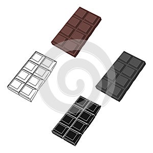 Chocolate icon in cartoon,black style isolated on white background. Chocolate desserts symbol stock vector illustration.
