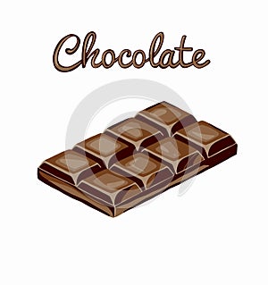 Chocolate icon cartoon style. Singe sweets icon from the fast food set - stock