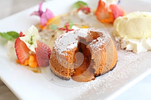 Chocolate Lava Cake with ice cream