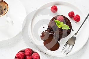 Chocolate lava cake or molten core cake
