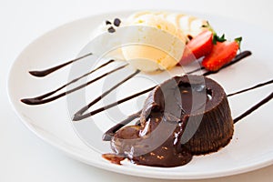 Chocolate lava cake photo