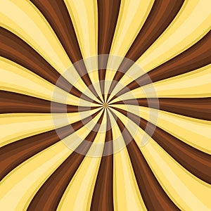 Chocolate Lollypop Candy Background with Swirling, Rotating, Twirling Stripes. Vector