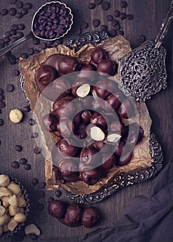 Chocolate and macadamia clusters photo