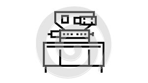 chocolate manufacturing equipment line icon animation