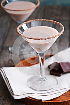 Chocolate martini coctail