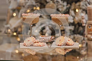 Chocolate Martinis Await Festive Gathering, with homemade shortbread cookies and candy canes.