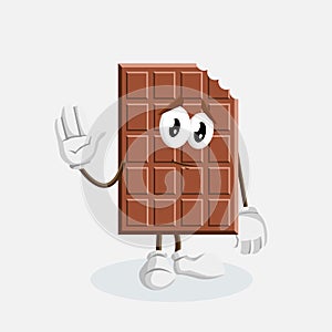 Chocolate Mascot and background goodbye pose