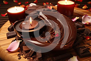 chocolate massage with warm chocolate and scented oils photo