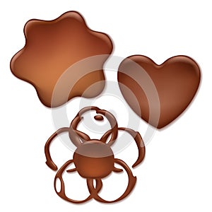 Chocolate melt blot set - heart, wave, flower