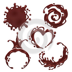 Chocolate melt blot set - spiral round and abstract curves.