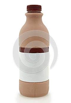 Chocolate Milk Bottle Isolated On White