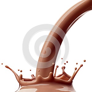 Chocolate milk splash drink beverage dairy drop