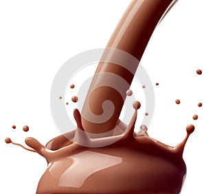 Chocolate milk splash drink beverage dairy drop