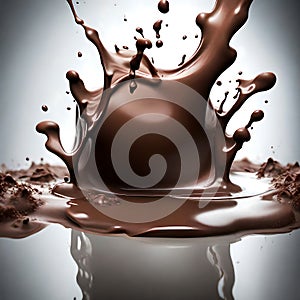 Chocolate and milk splashes - ai generated image