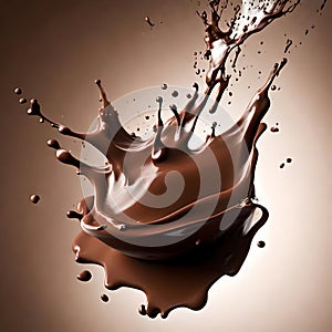 Chocolate and milk splashes - ai generated image