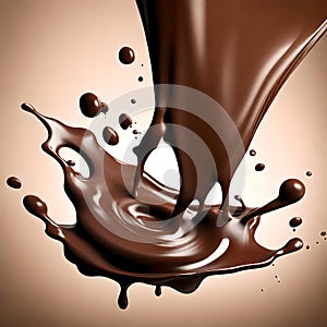 Chocolate and milk splashes - ai generated image