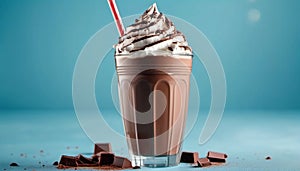 Chocolate milkshake with cream