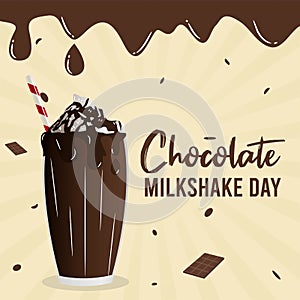 Chocolate Milkshake Day Vector Illustration