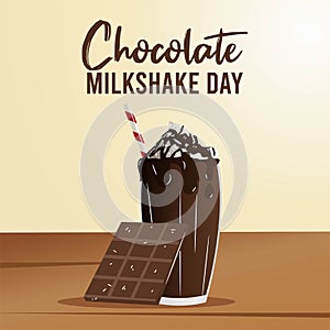 Chocolate Milkshake Day Vector Illustration