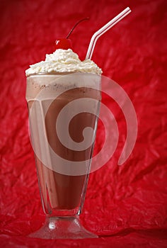 Chocolate milkshake with whipped