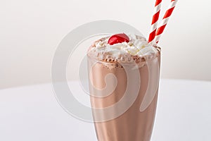 Chocolate milkshake with whipped cream
