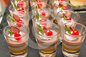 Chocolate mini small mousse dessert